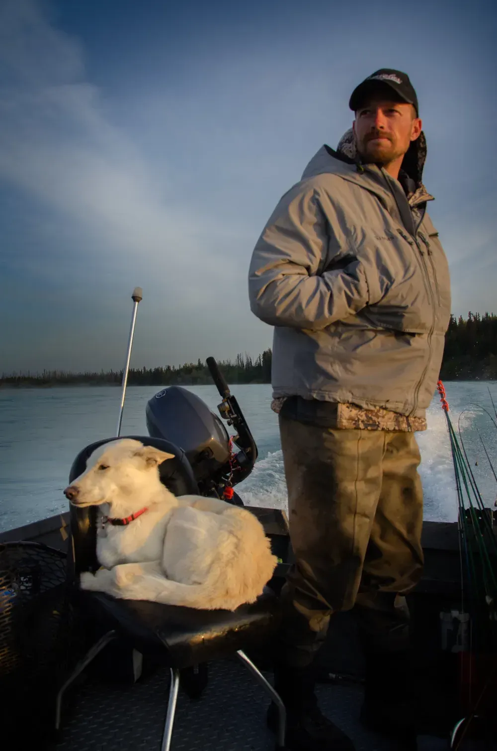 Kenai fishing guide with client trophy catch